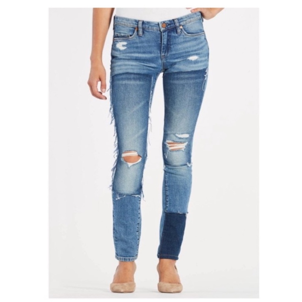 BLANKNYC Patchwork Distressed Skinny Jeans 25